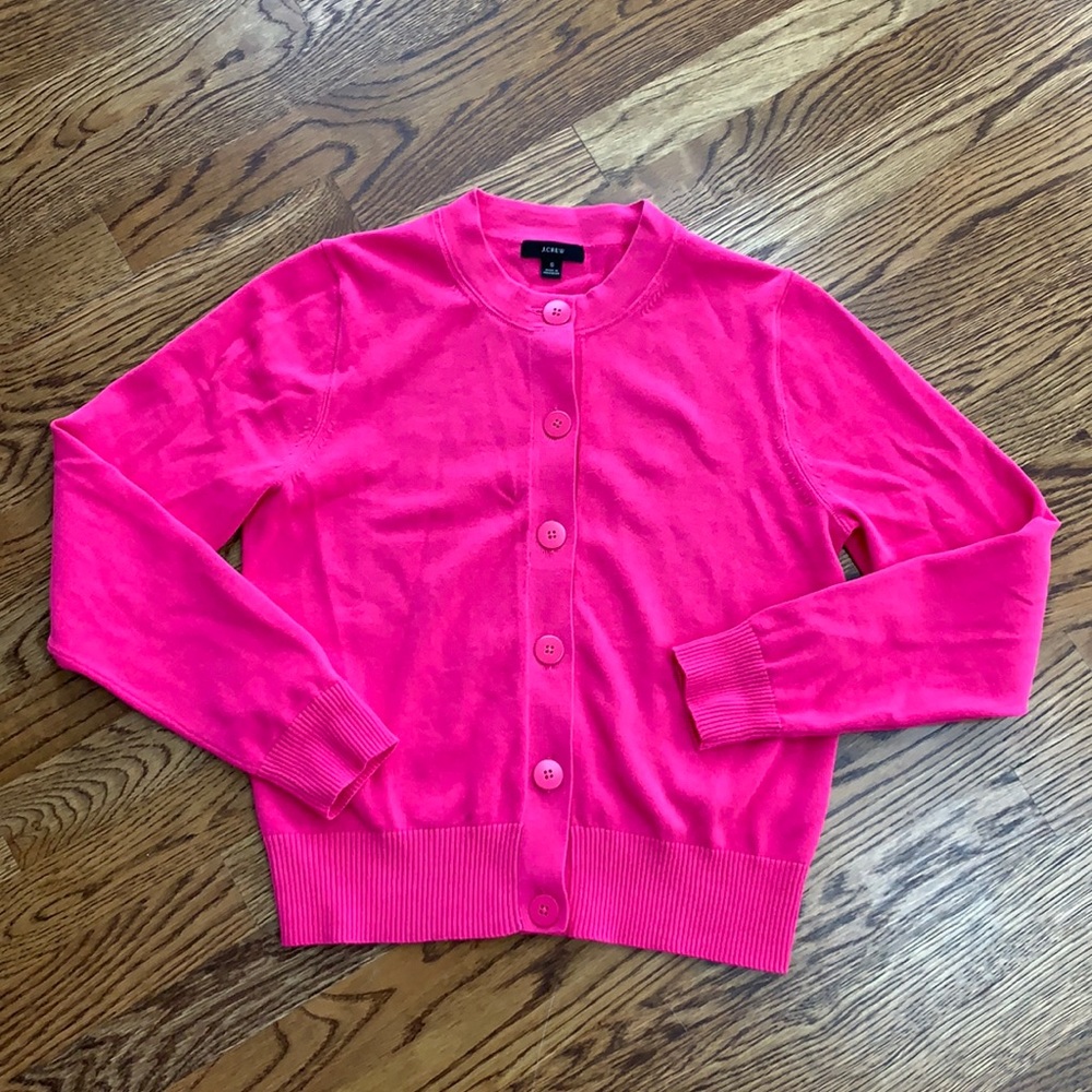 NWOT J.Crew pink cardigan in cotton crepe